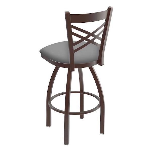 Holland Bar Stool Co 30" Swivel Bar Stool, Bronze Finish, Canter Grey Seat - 82030BZ007