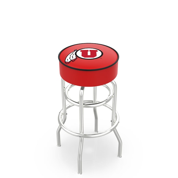 Holland Bar Stool Co 25" 4" Utah Cushion Seat, Double-Ring Chrome Swivel Bar Stool - L7C125UTAHUN