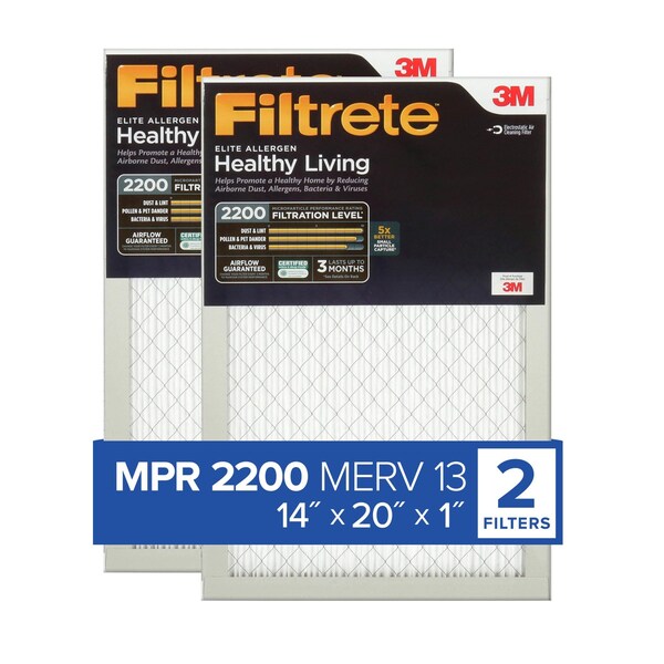 Filtrete 20x1x1 Allergen Reduction Pleated Air Filter, 6 PK - EA05-2PK-6E