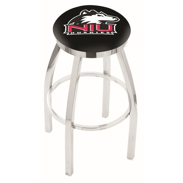 Holland Bar Stool Co 30" Chrome Northern Illinois Swivel Bar Stool, Accent Ring - L8C2C30NORILL