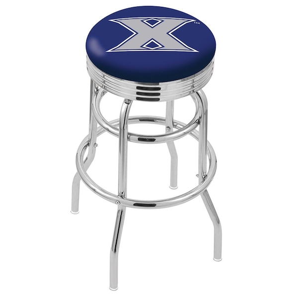 Holland Bar Stool Co 30" Chrome 2-Ring Xavier Swivel Bar Stool, Accent Ring - L7C3C30XAVIER