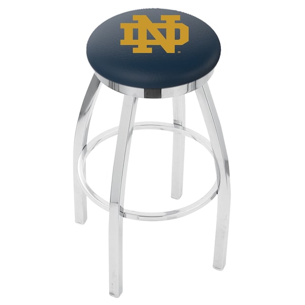 Holland Bar Stool Co 30" Chrome Notre Dame (ND) Swivel Bar Stool, Accent Ring - L8C2C30ND-ND