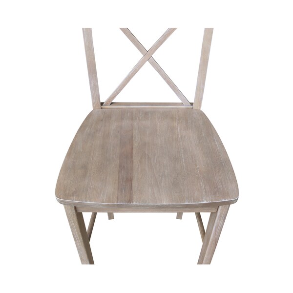 International Concepts X-Back Bar Height Stool, 30" Seat Height, Washed Gray Taupe - S09-6133