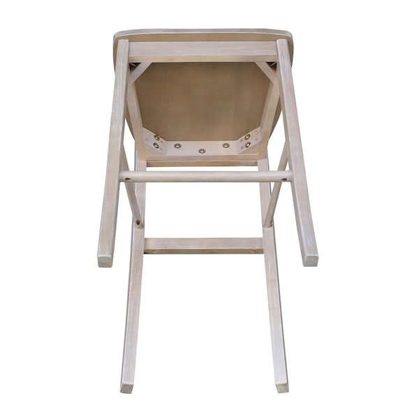 International Concepts X-Back Bar Height Stool, 30" Seat Height, Washed Gray Taupe - S09-6133