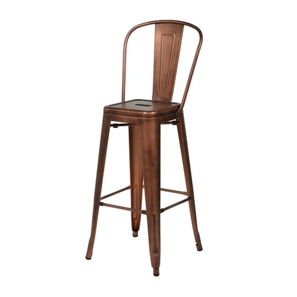 Max Max MO-301-BARSTOOL-BRUSHED-ROSE-GOLD Oscar  Steel Armless Barstool - Brushed Rose Gold - MO-301-BGN1-BAR-RG-WEB1