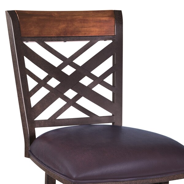 Armen Living Tahiti 30" Barstool in Auburn Bay finish with Brown Pu upholstery - LCTA30BABR