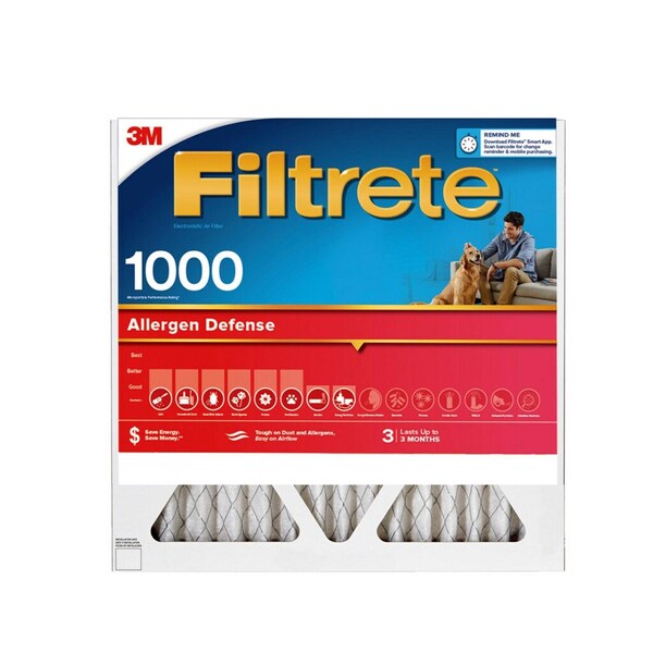 3M 20x20x1 Pleated Air Filter, MERV 11, 2 PK - 9802-2PK-HDW