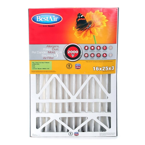 Bestair BestAir 16 in. W X 25 in. H X 3 in. D 11 MERV Pleated Air Filter 1 pk - AB3-1625-11R