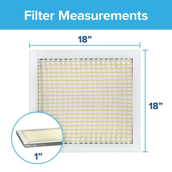 3M Filtrete 18 in. W X 18 in. H X 1 in. D 7 MERV Pleated Filter Dust 1 pk - 317DC-6