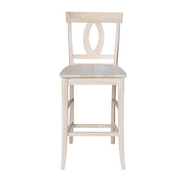International Concepts Verona Bar Height Stool, 30" Seat Height, Unfinished - S-1703