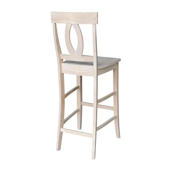 International Concepts Verona Bar Height Stool, 30" Seat Height, Unfinished - S-1703