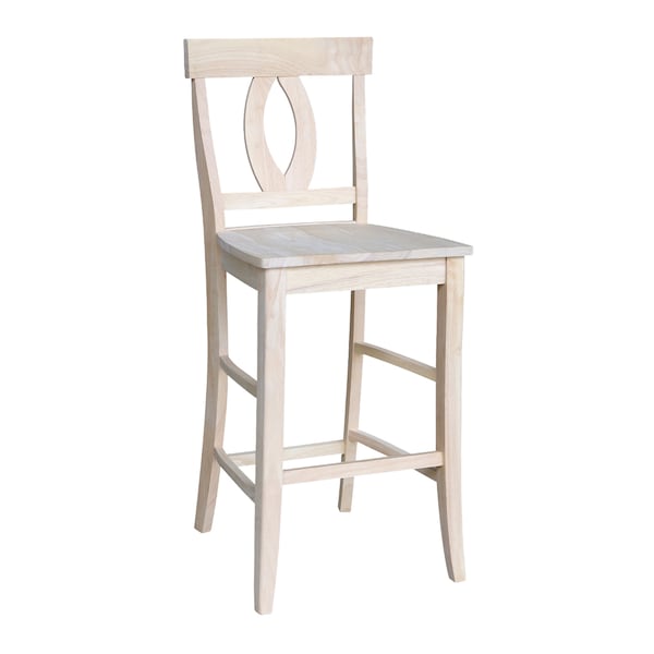 International Concepts Verona Bar Height Stool, 30" Seat Height, Unfinished - S-1703