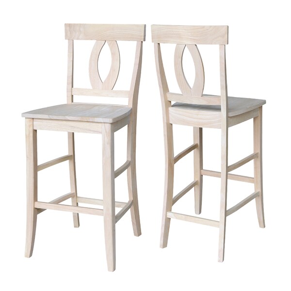 International Concepts Verona Bar Height Stool, 30" Seat Height, Unfinished - S-1703