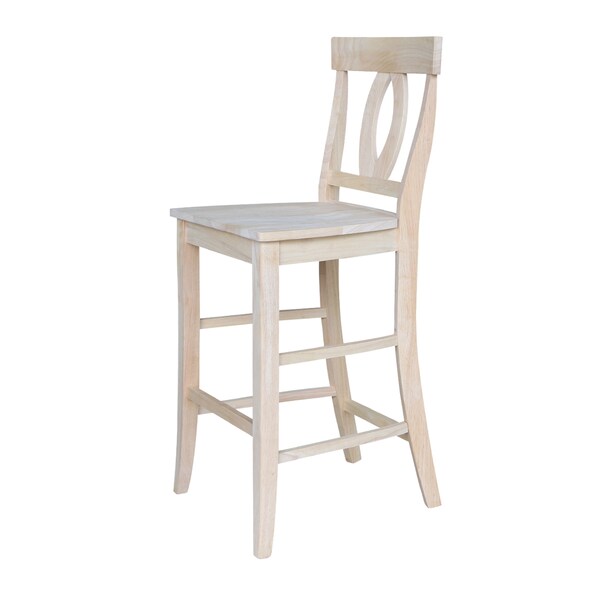 International Concepts Verona Bar Height Stool, 30" Seat Height, Unfinished - S-1703