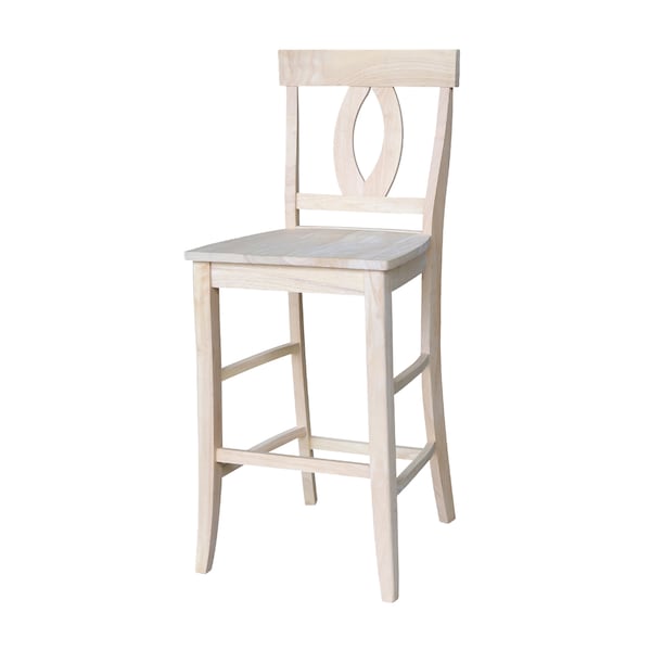 International Concepts Verona Bar Height Stool, 30" Seat Height, Unfinished - S-1703