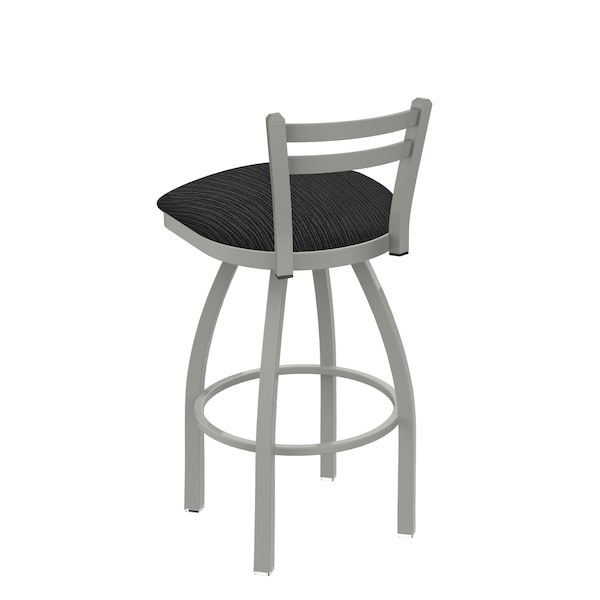 Holland Bar Stool Co 30" Low Back Swivel Bar Stool, Nickel Finish, Graph Coal Seat - 41130AN018