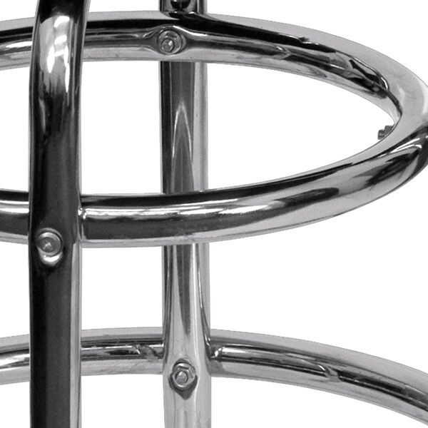 Flash Furniture Double Ring Chrome Stool, Red Seat - XU-D-100-RED-GG