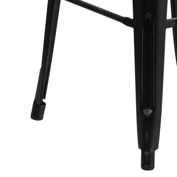 Flash Furniture 4PK 30"H Backless Distressed Black Metal Barstool - 4-ET-BT3503-30-BK-GG