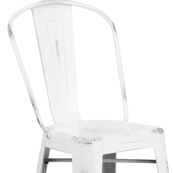 Flash Furniture Distressed White Metal Stool, PK4 - 4-ET-3534-30-WH-GG
