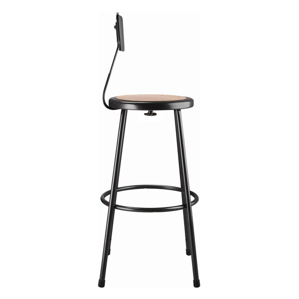 National Public Seating Blk Hardboard Stool Back, Stationary, 30 - 6230B-10