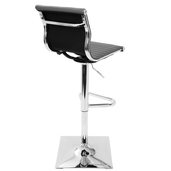 Lumisource Masters Adjustable Swivel Barstool in Grey Faux Leather - BS-MASTER GY
