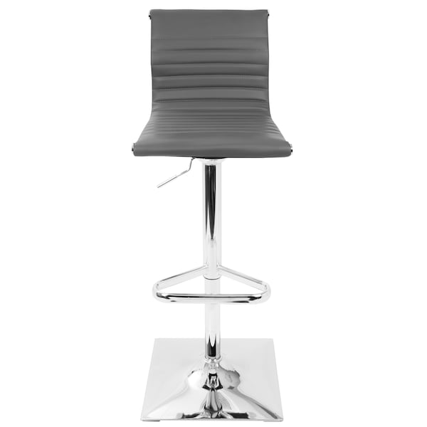 Lumisource Masters Adjustable Swivel Barstool in Grey Faux Leather - BS-MASTER GY