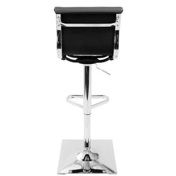 Lumisource Masters Adjustable Swivel Barstool in Grey Faux Leather - BS-MASTER GY