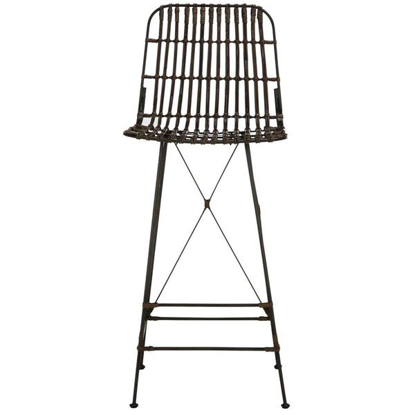 Safavieh 43.3 x 18.1 x 20.9 in. Minerva Wicker Bar Stool, Chocolate - WIK6508A-SET2