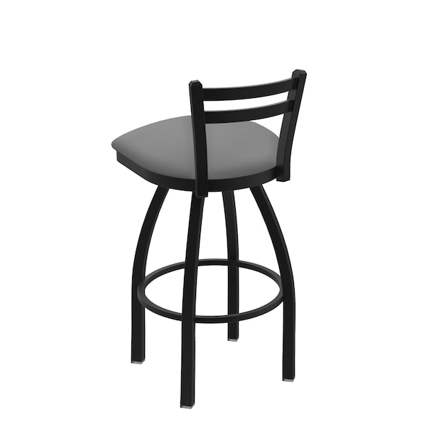 Holland Bar Stool Co 30" Low Back Swivel Bar Stool, Black Wrinkle, Canter Grey Seat - 41130BW007