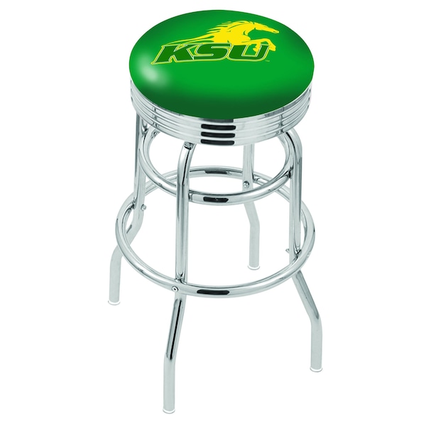 Holland Bar Stool Co 30" Chrome 2-Ring Kentucky State Univ Swivel Bar Stool, Accent Ring - L7C3C30KYSTUN