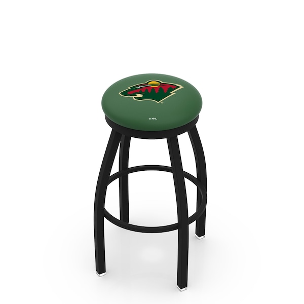 Holland Bar Stool Co 30" Blk Wrinkle Minnesota Wild Swivel Bar Stool, Accent Ring - L8B2B30MINWLD