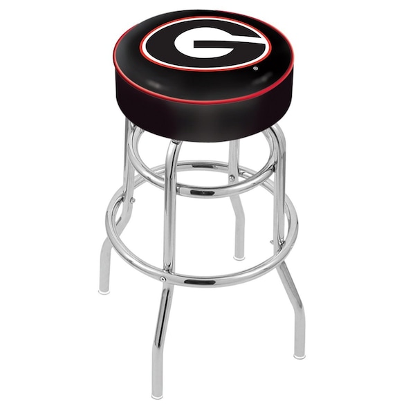 Holland Bar Stool Co 25" Georgia "G" Cushion Seat, 2-Ring Chrome Swivel Bar Stool - L7C125GA-G