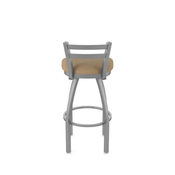 Holland Bar Stool Co OD411 Jackie Low Back Stainless Steel 30 Swivel Outdoor Bar Stool with Breeze Champagne Seat - OD41130SSOD005
