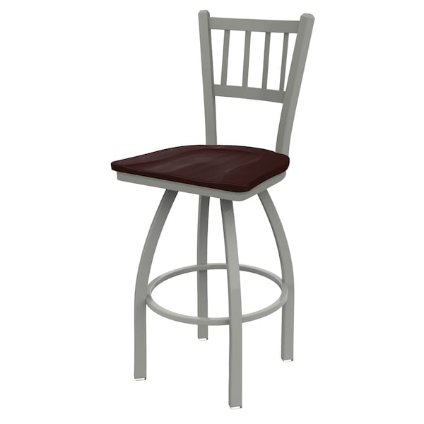Holland Bar Stool Co 30" Swivel Bar Stool, Nickel Finish, Dark Cherry Maple Seat - 81030ANDCMPL
