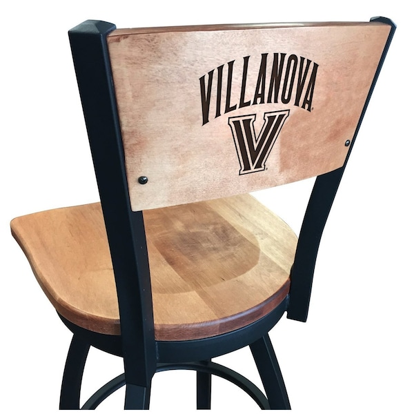 Holland Bar Stool Co 25" Blk Wrinkle Villanova Swivel Bar Stool, Laser Engraved Back - L03825BWMEDMPLAVILNVAMEDMPL