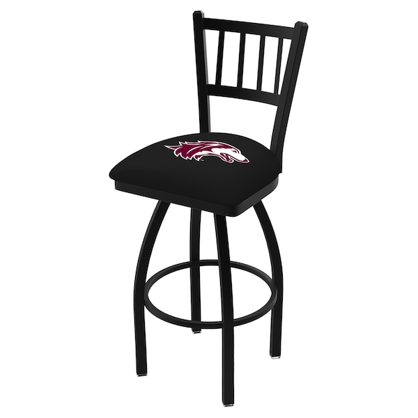 Holland Bar Stool Co 25" Blk Wrinkle Southern Illinois Swivel Bar Stool, Jailhouse Back - L01825SOUILL