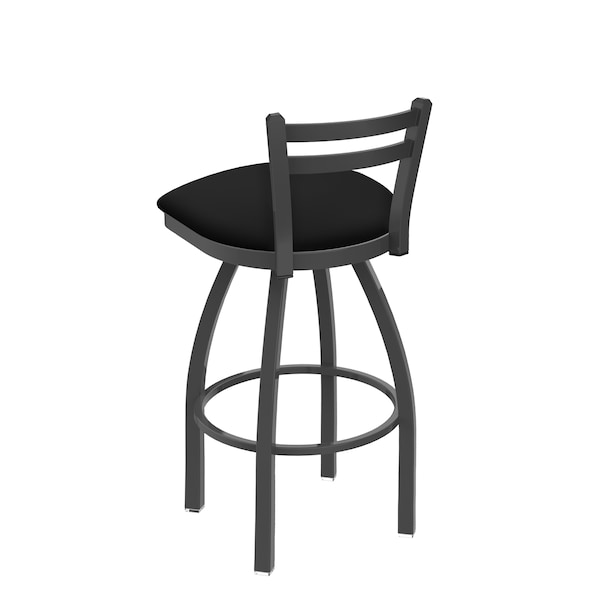 Holland Bar Stool Co 30" Low Back Swivel Bar Stool, Pewter Finish, Black Vinyl Seat - 41130PWBLKVINYL