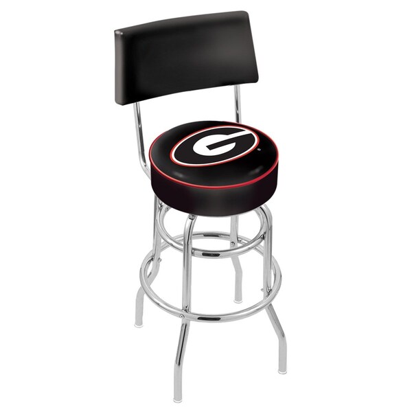 Holland Bar Stool Co 30" Chrome 2-Ring Georgia "G" Swivel Bar Stool, Back - L7C430GA-G