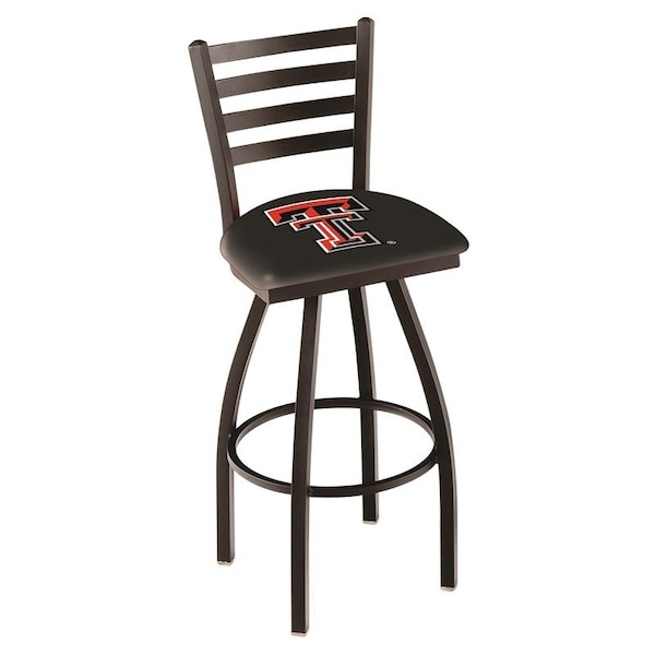 Holland Bar Stool Co 25" Blk Wrinkle Texas Tech Swivel Bar Stool, Ladder Back - L01425TXTECH
