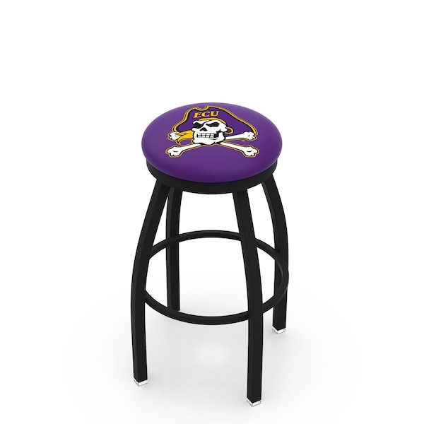 Holland Bar Stool Co 25" Blk Wrinkle East Carolina Swivel Bar Stool, Accent Ring - L8B2B25ECAROL