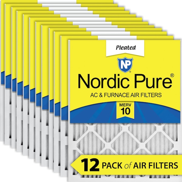 Nordic Pure 20x20x1 Pleated Air Filter, High Capacity, Electrostatically Charged Synthetic Media, MERV 10 - 20X20X1M10-12