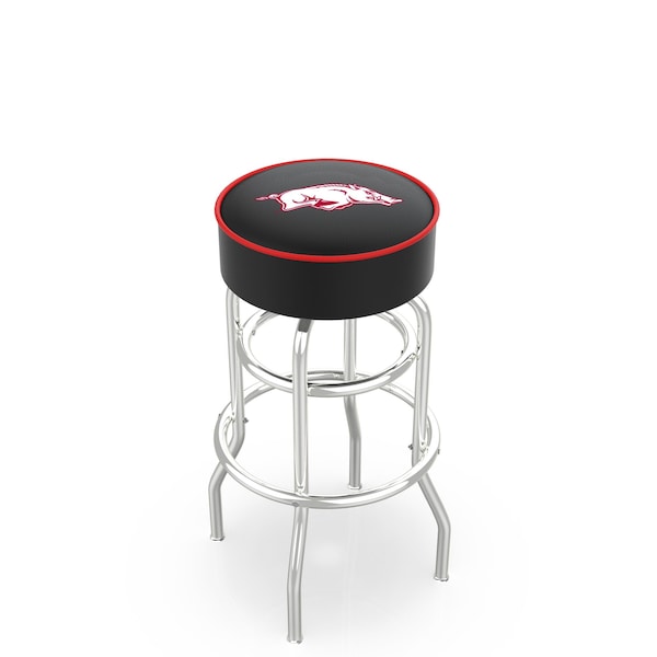 Holland Bar Stool Co 30" 4" Arkansas Cushion Seat, Double-Ring Chrome Swivel Bar Stool - L7C130ARKNUN