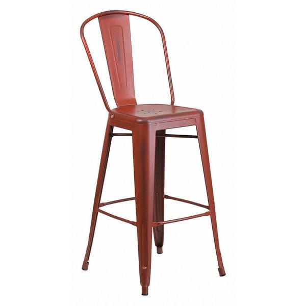 Flash Furniture Distressed Red Metal Stool, Material: Rubber - ET-3534-30-RD-GG