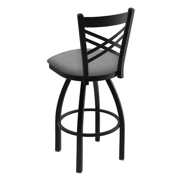 Holland Bar Stool Co 30" Swivel Bar Stool, Black Wrinkle, Graph Seat - 82030BW020