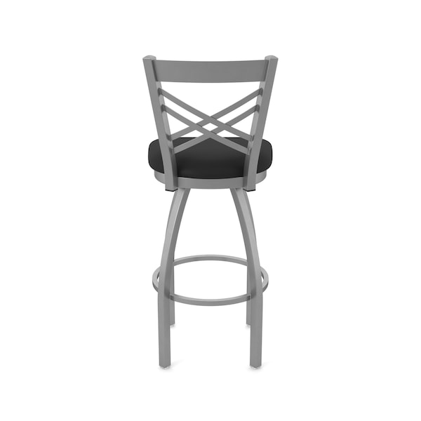 Holland Bar Stool Co OD820 Catalina Stainless Steel 36 Swivel Outdoor Bar Stool with Breeze Black Seat - OD82036SSOD004