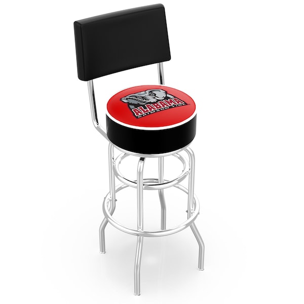 Holland Bar Stool Co 30" Chrome 2-Ring Alabama Swivel Bar Stool, Back - L7C430AL-ELE