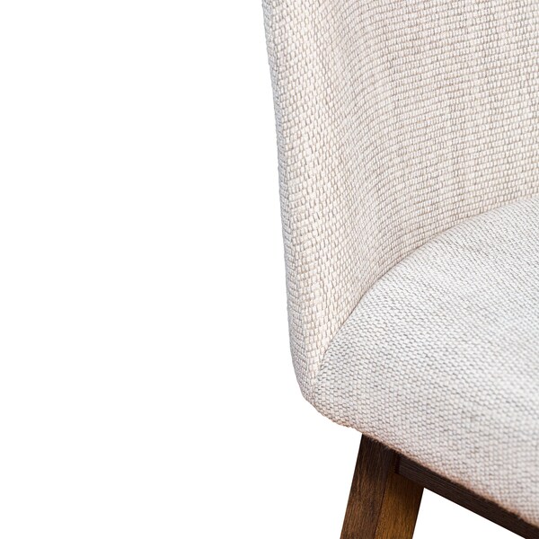 Armen Living Amalie Swivel Bar Stool in Brown Oak Wood Finish with Beige Fabric - 840254332089