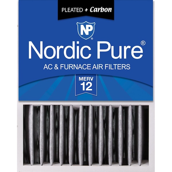 Nordic Pure 16x20x5 Plus Carbon Pleated Air Filter, High Capacity, MERV 12 - 16X20X5HPM12C-1
