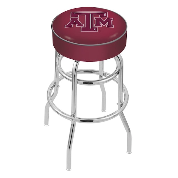 Holland Bar Stool Co 30" Texas A&M Cushion Seat, 2-Ring Chrome Swivel Bar Stool - L7C130TEXA-M