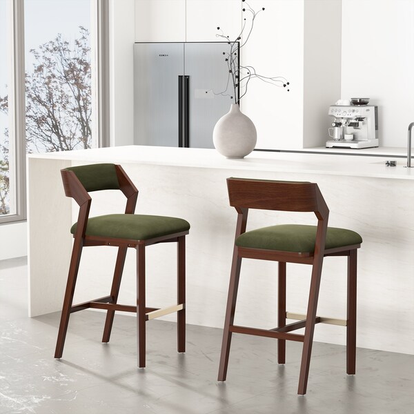 Manhattan Comfort Patricia Barstool in Turtle Green - Set of 2 - 2-BS026-GR